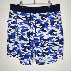 Greyson Golf Hybrid Swim Shorts Mens XL Blue Camo Wolf Print Lined